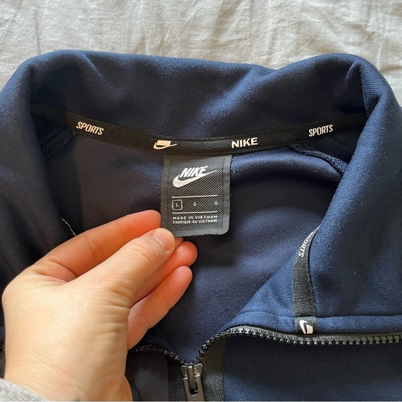 Nike Men's Blue Gray Collared Long Sleeve Zipper Track Jacket Size Large - Picture 13 of 16